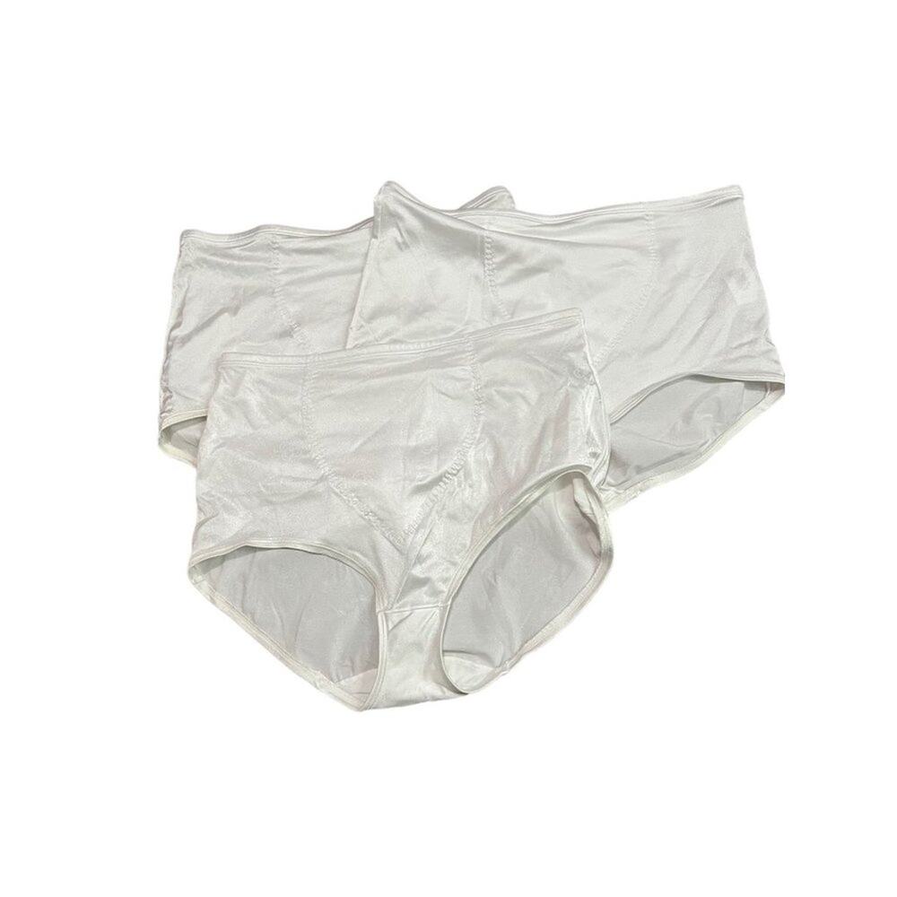 Vintage Sears Shiny White Granny Panty Style 49600 3XL Set of 3